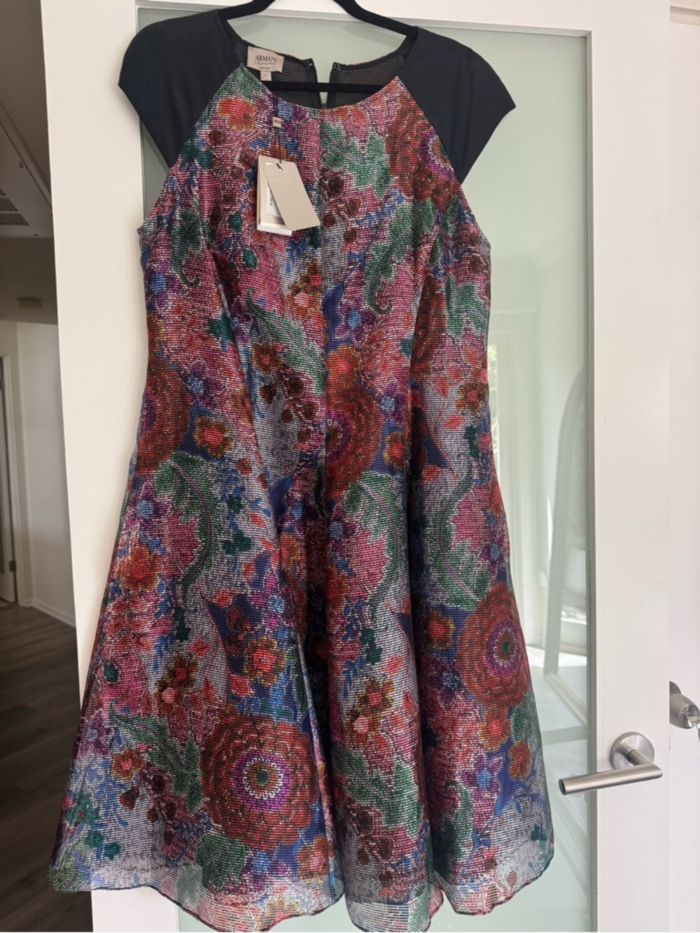 Armani Collezioni Multicolor Floral Fit-and-Flare Dress